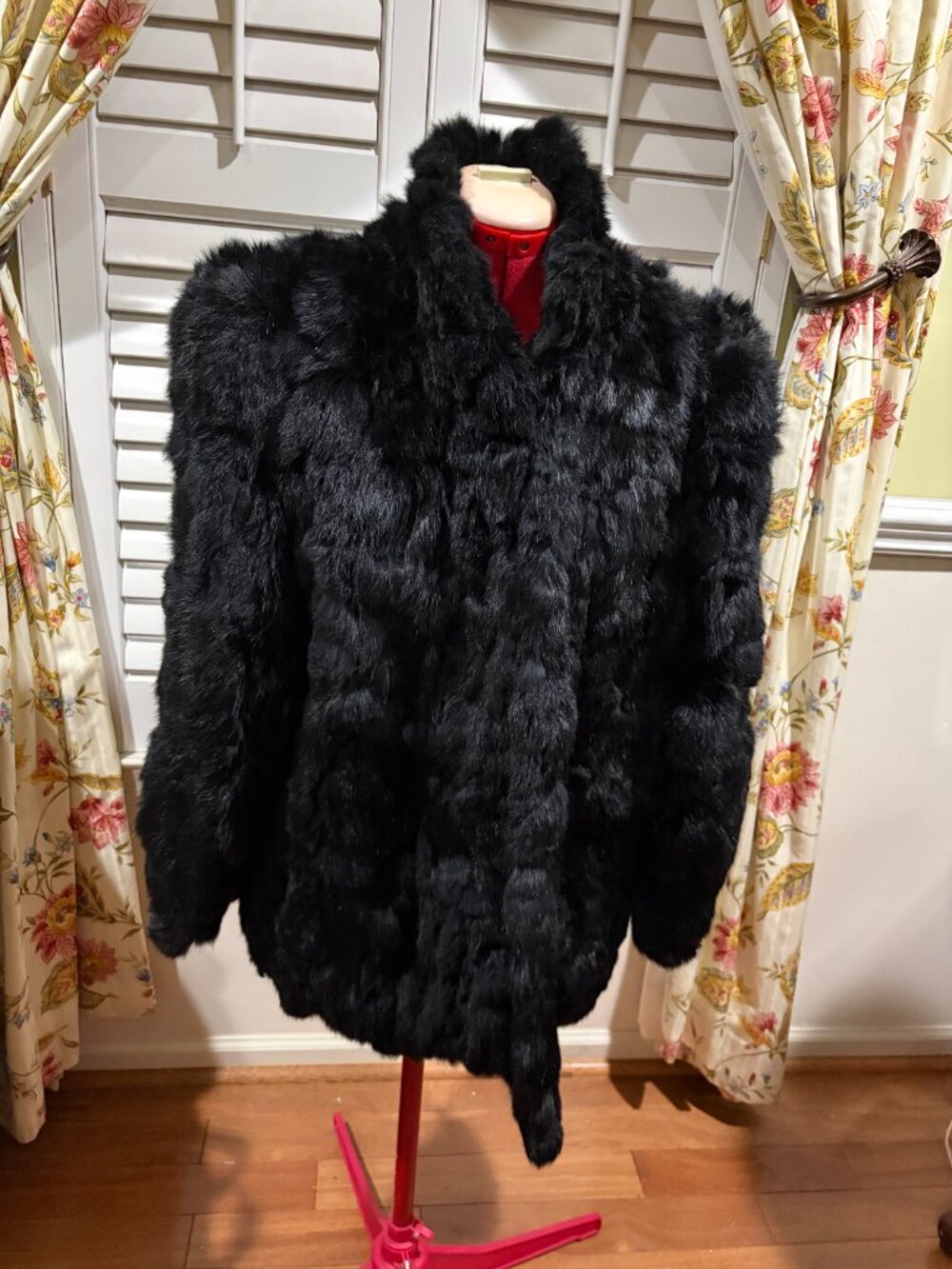 Vintage Somerset Black Rabbit Fur Jacket